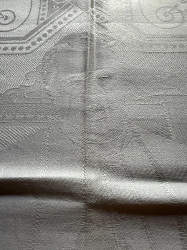 Antikes damasttuch papst pius - damasttuch,